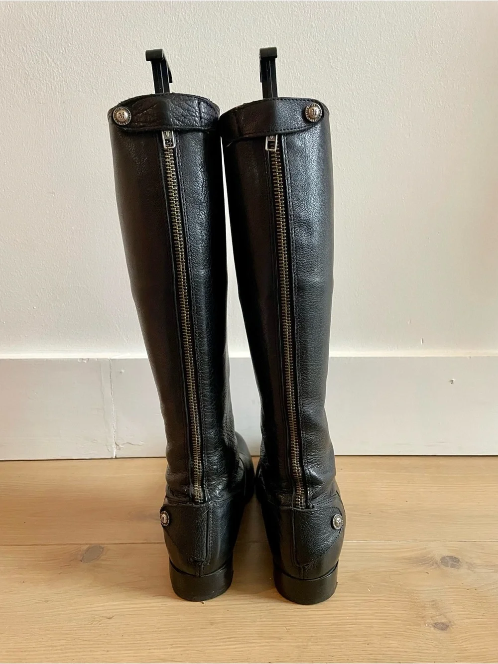 Frye Tall Black Leather Riding Boots • Size 7.5 B • Made in Mexico - Picture 3 of 14